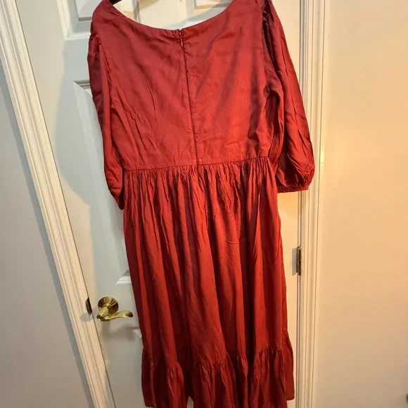 Jessakae Collection size XL midi red pear 3/4 sleeve dress - Picture 12 of 13